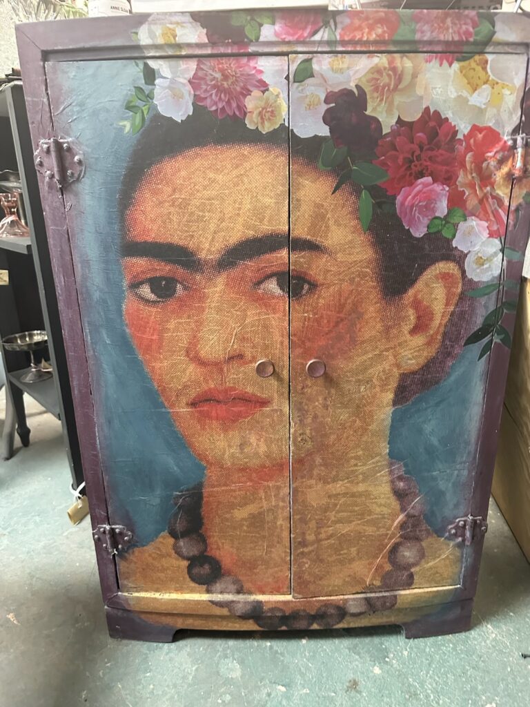 Chest reimagined with Annie Sloan paint. Frida Kahlo