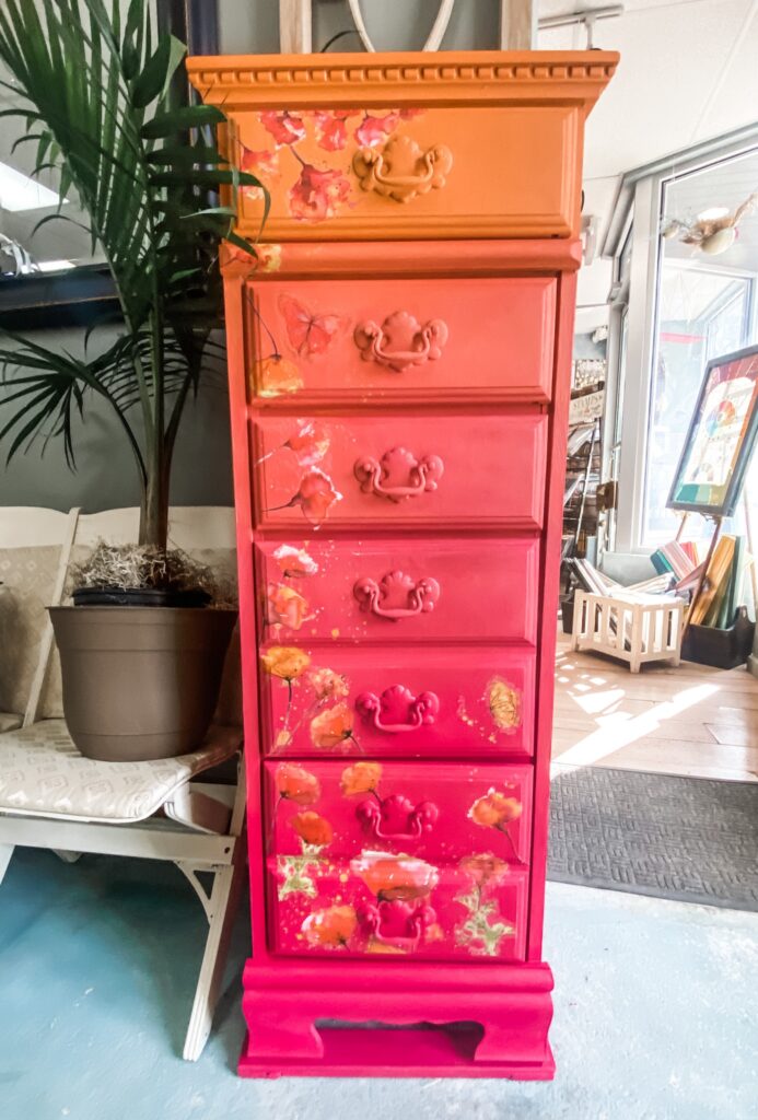 Gorgeous ombre set of drawers.